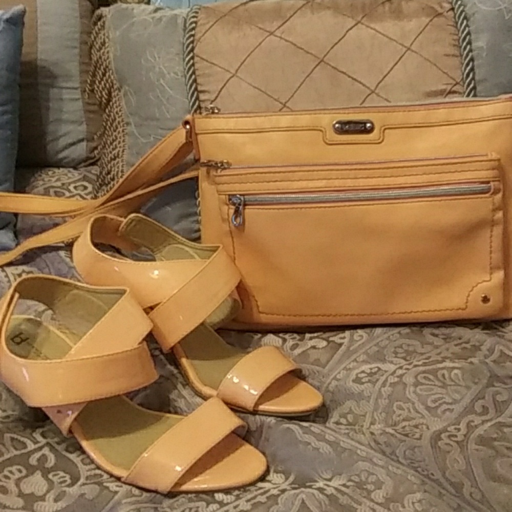 Cross body bag and designer shoes